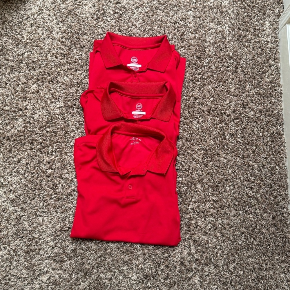 3 Red Polo Active Shirts for Boy